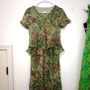 Green flower dress